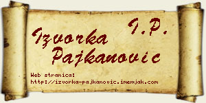 Izvorka Pajkanović vizit kartica